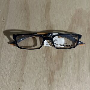 Skechers SK 1110 NVOR Blue/Orange Rectangle Eyeglass 44-16-125 NWT Frames Only
